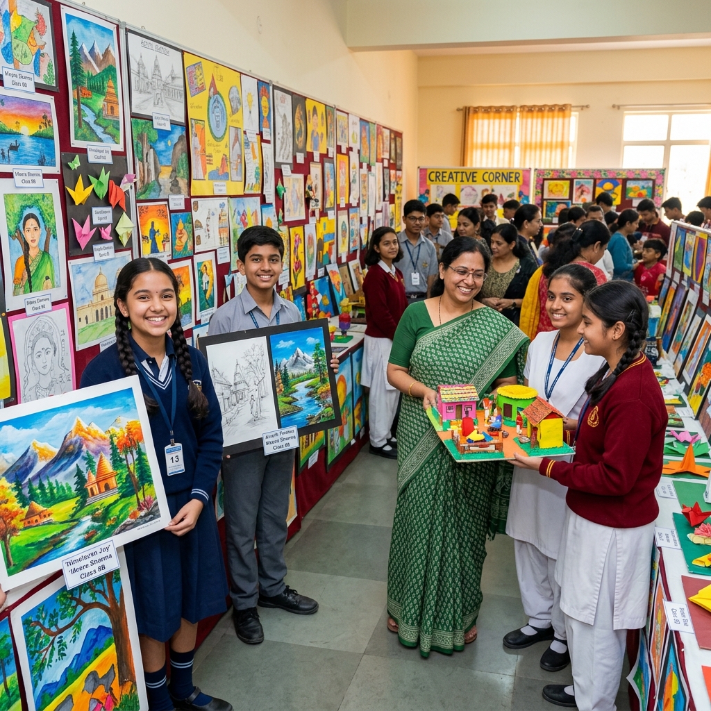 Colorful student artworks on display at Art Exhibition