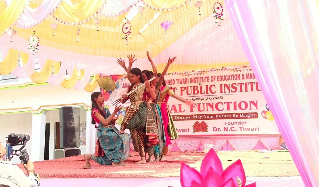 Students dancing on Annual Sports Day 2025