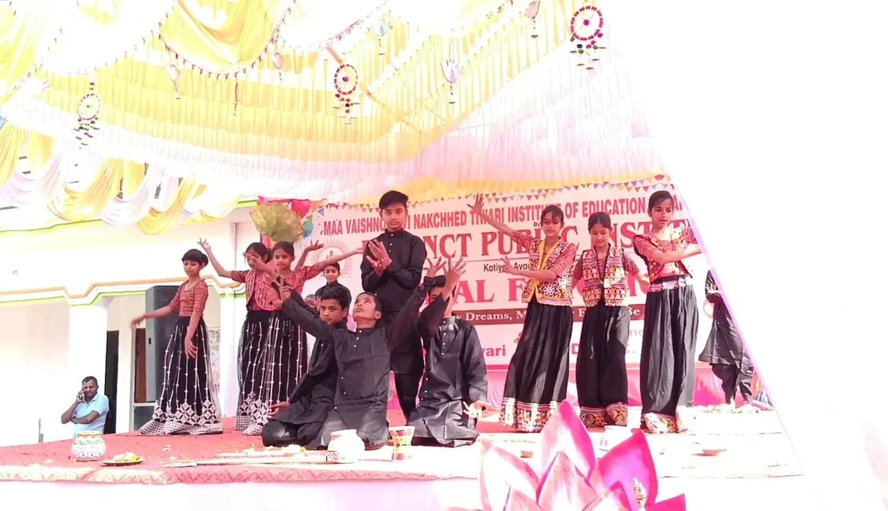 Students dancing on Annual Sports Day 2025