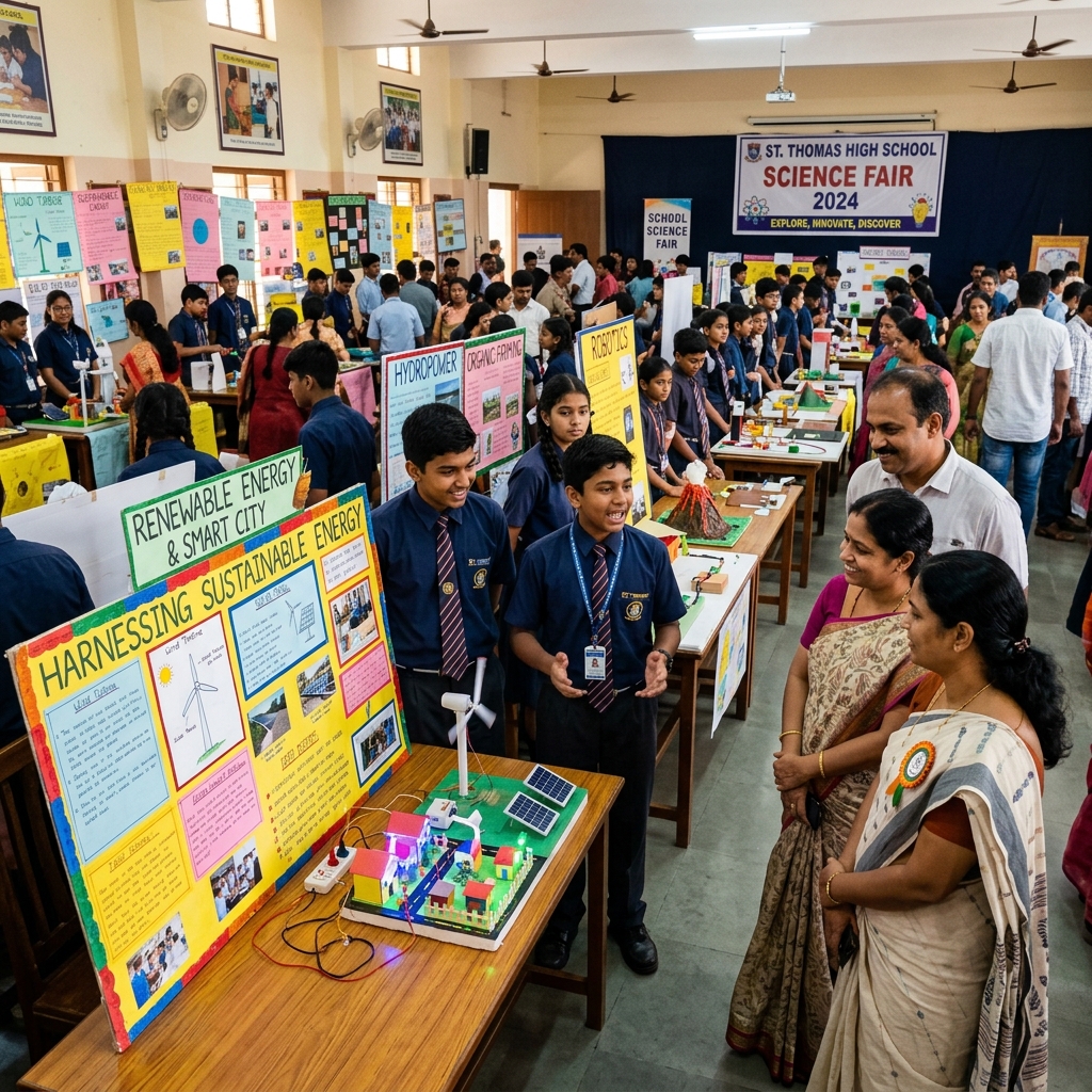 Students showcasing science projects at Science Fair